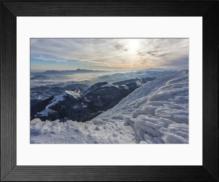 Framed Print : Monte Cucco Park, sunrise on Apennines in winter, Umbria, Italy, Europe Framed Print : Monte Cucco Park, sunrise on Apennines in winter, Umbria, Italy, Europe