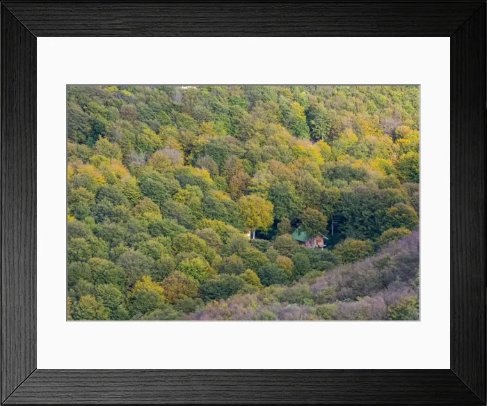 Framed Print : Small house in the forest in autumn, Monte Cucco Park, Apennines, Umbria, Italy, Europe Framed Print : Small house in the forest in autumn, Monte Cucco Park, Apennines, Umbria, Italy, Europe
