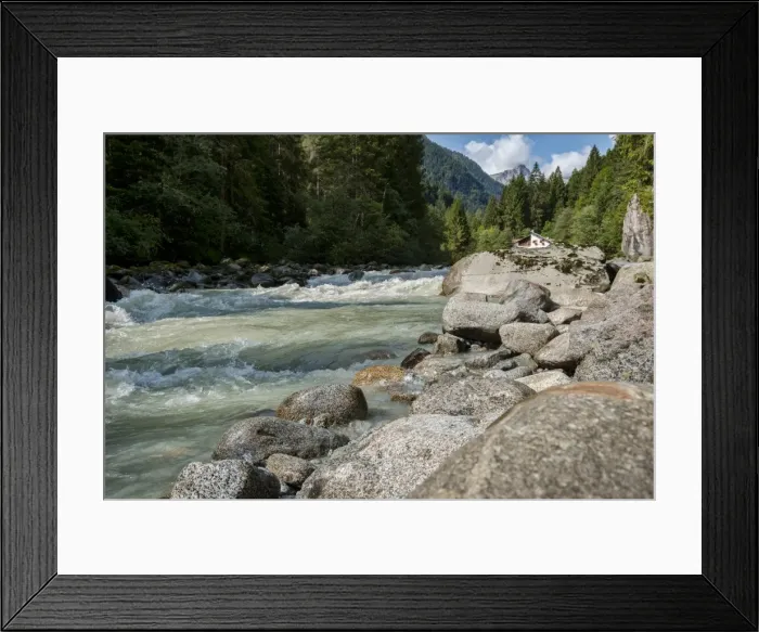 Framed Print : River Sarca and Adamello mountain range, Genova Valley, Trentino, Italy, Europe Framed Print : River Sarca and Adamello mountain range, Genova Valley, Trentino, Italy, Europe