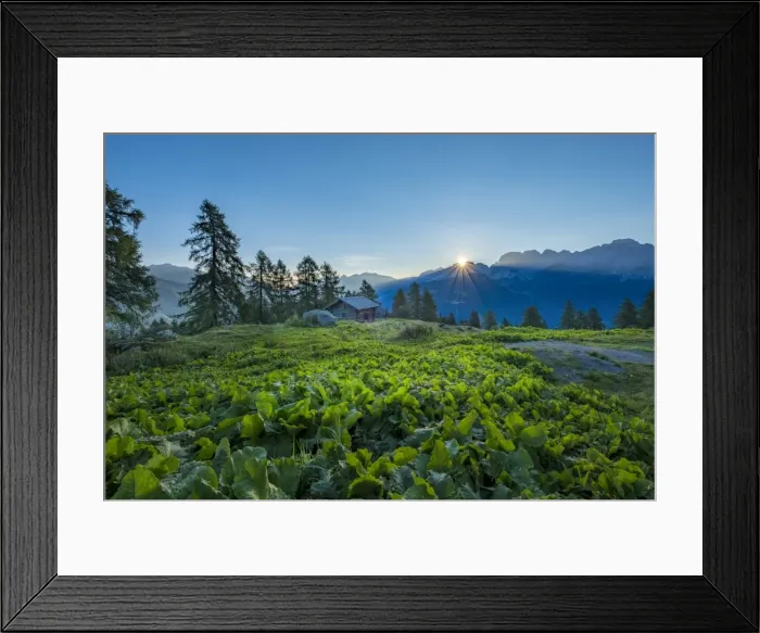 Framed Print : Brenta mountain range at sunrise, Rendena Valley, Trentino, Italy, Europe Framed Print : Brenta mountain range at sunrise, Rendena Valley, Trentino, Italy, Europe