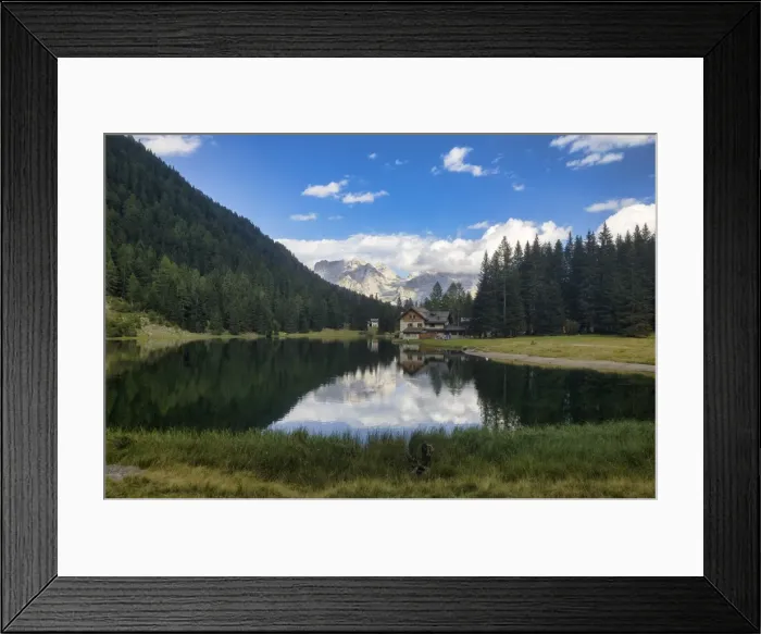 Framed Print : Lake Nambino and Brenta mountain range, Rendena Valley, Trentino, Italy, Europe Framed Print : Lake Nambino and Brenta mountain range, Rendena Valley, Trentino, Italy, Europe