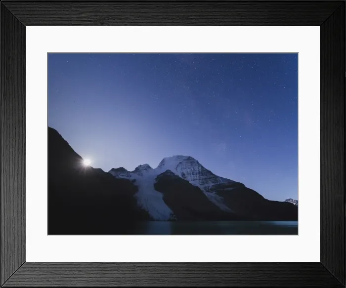Framed Print : Moon rises over Mount Robson, the highest peak of the Canadian Rockies, UNESCO World Heritage Site Framed Print : Moon rises over Mount Robson, the highest peak of the Canadian Rockies, UNESCO World Heritage Site