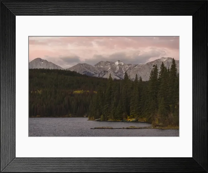 Framed Print : Canoes by the lakes and mountains of the Canadian Rockies, Alberta, Canada, North America Framed Print : Canoes by the lakes and mountains of the Canadian Rockies, Alberta, Canada, North America
