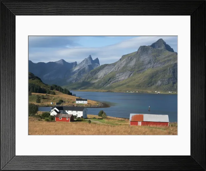 Framed Print : Farmhouses in the country, Lofoten Islands, Nordland, Norway, Scandinavia, Europe Framed Print : Farmhouses in the country, Lofoten Islands, Nordland, Norway, Scandinavia, Europe