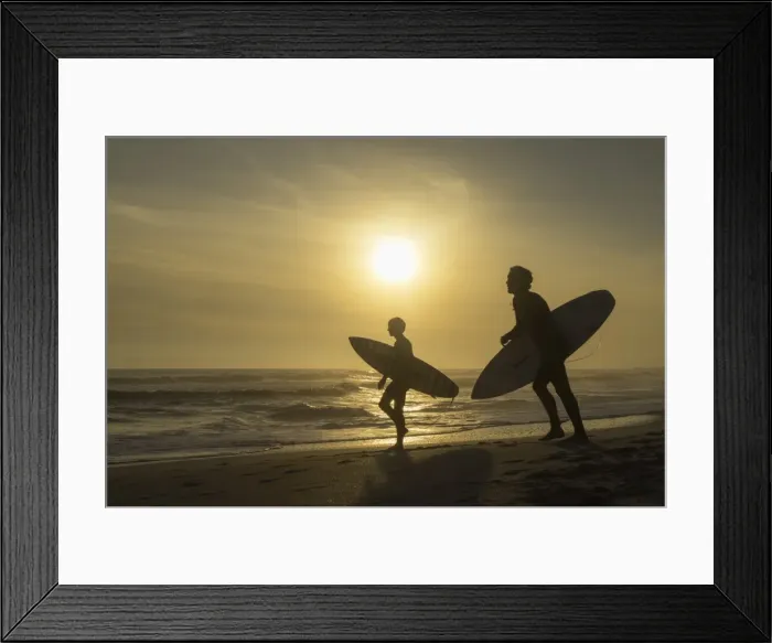 Framed Print : Surfers on Bloubergstrand at sunset, Cape Town, Western Cape, South Africa, Africa Framed Print : Surfers on Bloubergstrand at sunset, Cape Town, Western Cape, South Africa, Africa
