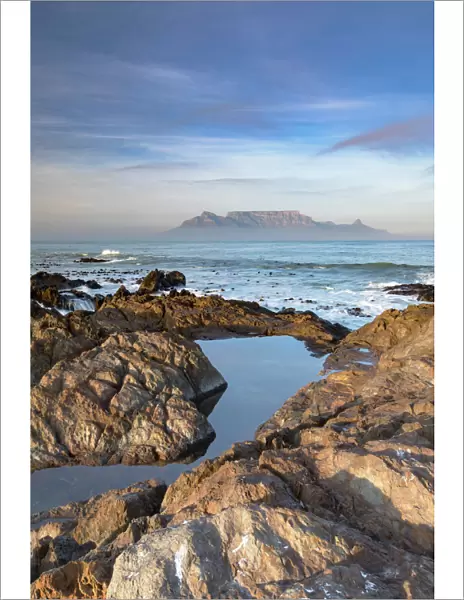 View of Table Mountain from Bloubergstrand, Cape Town, Western Cape, South Africa, Africa