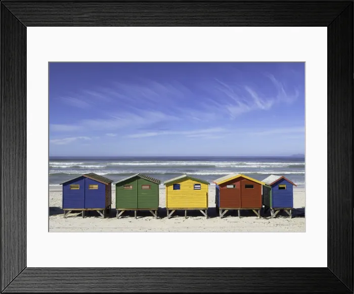 Framed Print : Beach huts on Muizenburg Beach, Cape Town, Western Cape, South Africa, Africa Framed Print : Beach huts on Muizenburg Beach, Cape Town, Western Cape, South Africa, Africa