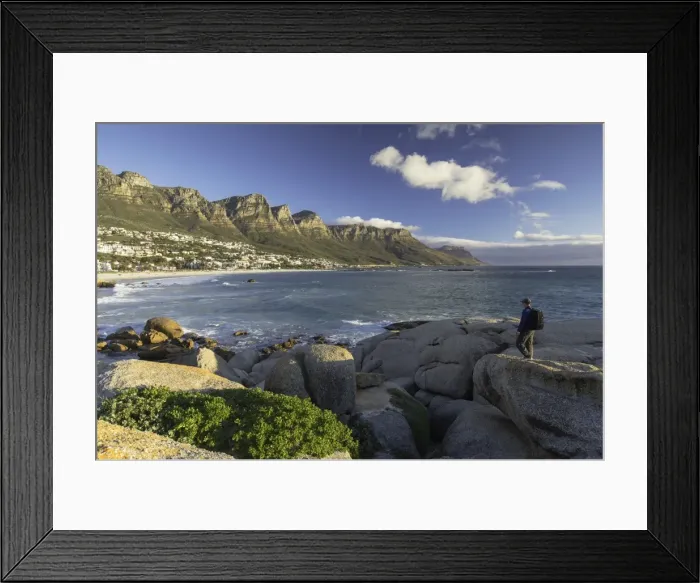 Framed Print : Man at Camps Bay, Cape Town, Western Cape, South Africa, Africa Framed Print : Man at Camps Bay, Cape Town, Western Cape, South Africa, Africa