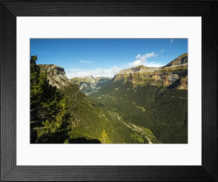 Framed Print : View west of the Ordesa Valley glacial trough from the Faja de Pelay hiking trail Framed Print : View west of the Ordesa Valley glacial trough from the Faja de Pelay hiking trail