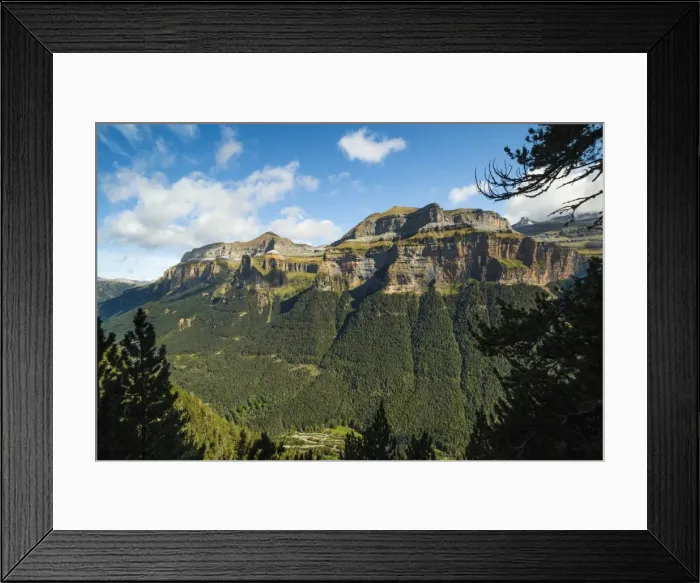 Framed Print : Mondarruego, Punta Gallinero and Monte Perdido peaks over the Ordesa Valley North rim Framed Print : Mondarruego, Punta Gallinero and Monte Perdido peaks over the Ordesa Valley North rim