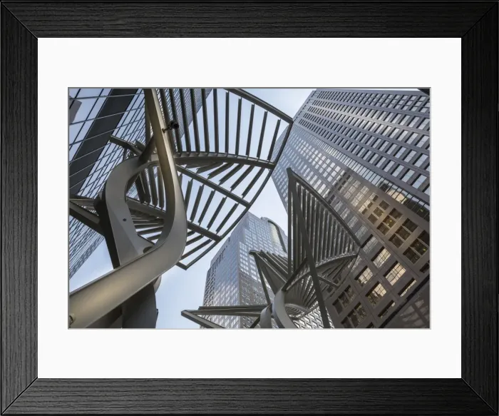 Framed Print : Sculpture and urban office buildings on Stephen Avenue Walk, Downtown, Calgary, Alberta Framed Print : Sculpture and urban office buildings on Stephen Avenue Walk, Downtown, Calgary, Alberta