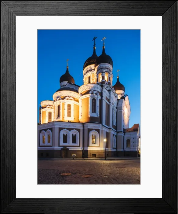 Framed Print : Exterior of Russian Orthodox Alexander Nevsky Cathedral at night, Toompea, Old Town Framed Print : Exterior of Russian Orthodox Alexander Nevsky Cathedral at night, Toompea, Old Town