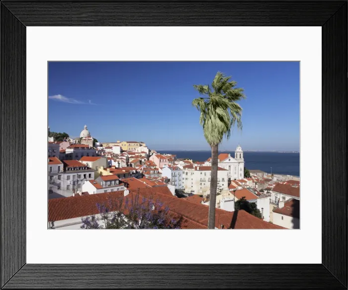 Framed Print : View from Santa Luzia viewpoint over Alfama district to Tejo River, Lisbon, Portugal Framed Print : View from Santa Luzia viewpoint over Alfama district to Tejo River, Lisbon, Portugal