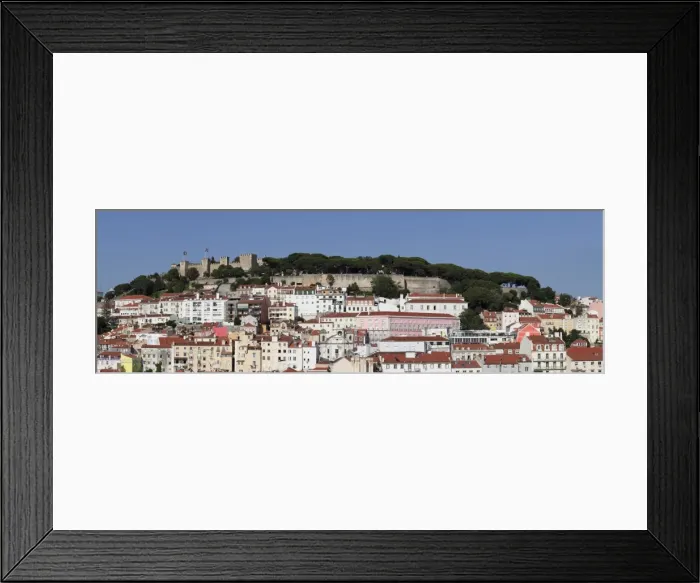 Framed Print : View over the old town to Castelo de Sao Jorge castle, Lisbon, Portugal, Europe Framed Print : View over the old town to Castelo de Sao Jorge castle, Lisbon, Portugal, Europe
