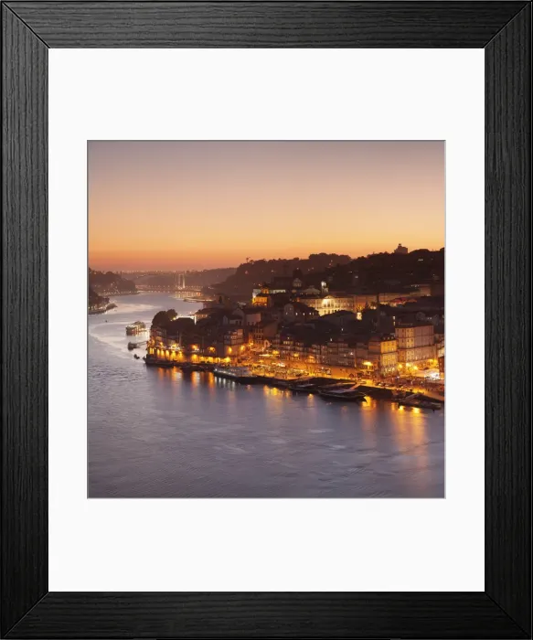 Framed Print : View over Douro River at sunset to Ribeira District, UNESCO World Heritage Site, Porto (Oporto) Framed Print : View over Douro River at sunset to Ribeira District, UNESCO World Heritage Site, Porto (Oporto)