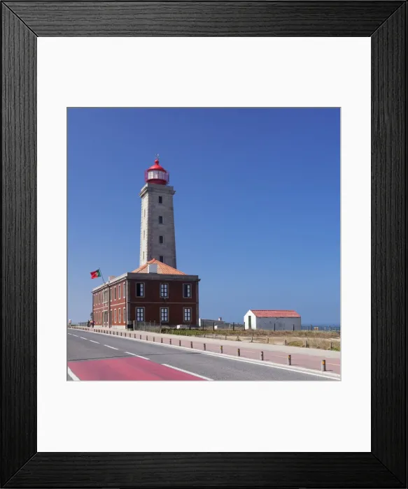 Framed Print : Farol Penedo da Saudade lighthouse, Sao Pedro de Moel, Atlantic Ocean, Portugal, Europe Framed Print : Farol Penedo da Saudade lighthouse, Sao Pedro de Moel, Atlantic Ocean, Portugal, Europe