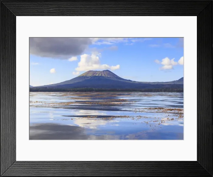 Framed Print : Mount Edgecumbe reflections, extinct volcano, Kruzof island, from Sitka Sound, Sitka Framed Print : Mount Edgecumbe reflections, extinct volcano, Kruzof island, from Sitka Sound, Sitka
