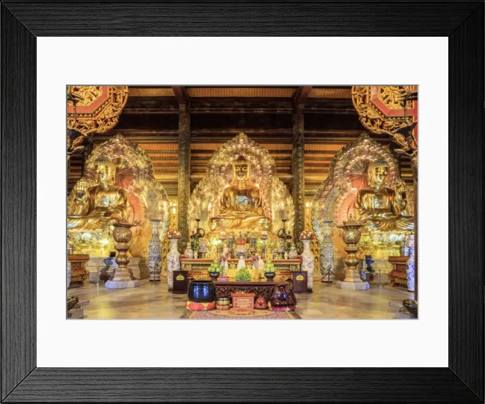 Framed Print : Gia Sinh, Buddhas inside a pagoda at Bai Dinh Mahayana Buddhist Temple near Tam Coc Framed Print : Gia Sinh, Buddhas inside a pagoda at Bai Dinh Mahayana Buddhist Temple near Tam Coc