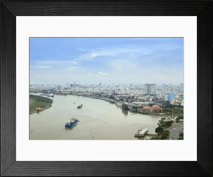 Framed Print : The skyline of Ho Chi Minh City (Saigon) showing the Bitexco tower and the Saigon River Framed Print : The skyline of Ho Chi Minh City (Saigon) showing the Bitexco tower and the Saigon River