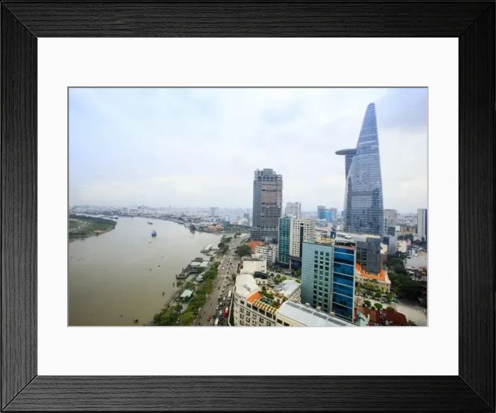Framed Print : The skyline of Ho Chi Minh City (Saigon) showing the Bitexco tower and the Saigon River Framed Print : The skyline of Ho Chi Minh City (Saigon) showing the Bitexco tower and the Saigon River