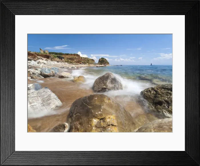 Framed Print : Waves crashing on rocks, Cala Seregola, Capo Pero, Elba Island, Livorno Province Framed Print : Waves crashing on rocks, Cala Seregola, Capo Pero, Elba Island, Livorno Province