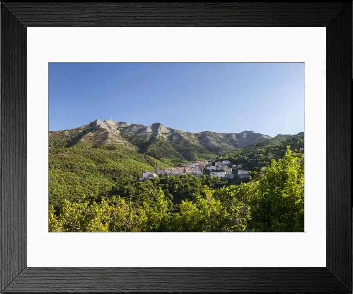 Framed Print : The village of San Piero in Campo at the foot of Monte Capanne, Elba Island, Livorno Province