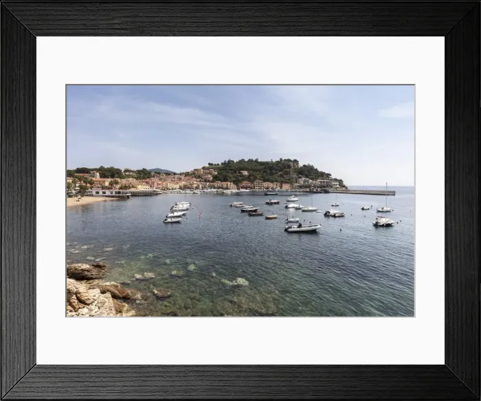 Framed Print : Boats moored in the harbor, Porto Azzurro, Elba Island, Livorno Province, Tuscany Framed Print : Boats moored in the harbor, Porto Azzurro, Elba Island, Livorno Province, Tuscany