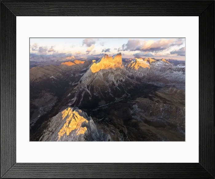 Framed Print : Aerial view of Colac, Gran Vernel, Marmolada and Val Contrin, Dolomites, Trentino-Alto Adige Framed Print : Aerial view of Colac, Gran Vernel, Marmolada and Val Contrin, Dolomites, Trentino-Alto Adige