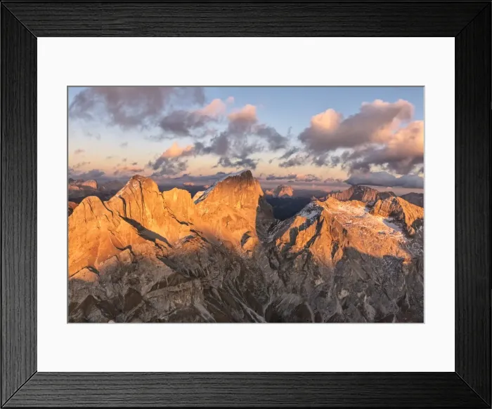 Framed Print : Aerial view of Marmolada, Gran Vernel, Sasso Vernale and Cima Ombretta, Dolomites Framed Print : Aerial view of Marmolada, Gran Vernel, Sasso Vernale and Cima Ombretta, Dolomites