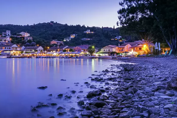 The small town of Agios Stefanos on the northeast coast of the island of Corfu, Greek Islands