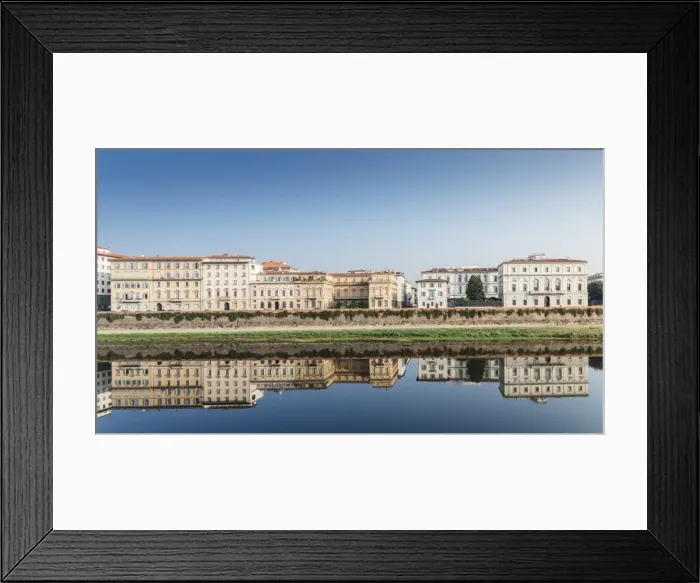 Framed Print : Reflection of buildings on River Arno, Florence, Tuscany, Italy, Europe Framed Print : Reflection of buildings on River Arno, Florence, Tuscany, Italy, Europe
