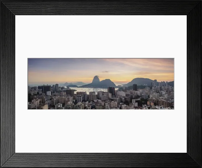 Framed Print : View over Botafogo towards the Sugarloaf Mountain at dawn, Rio de Janeiro, Brazil Framed Print : View over Botafogo towards the Sugarloaf Mountain at dawn, Rio de Janeiro, Brazil