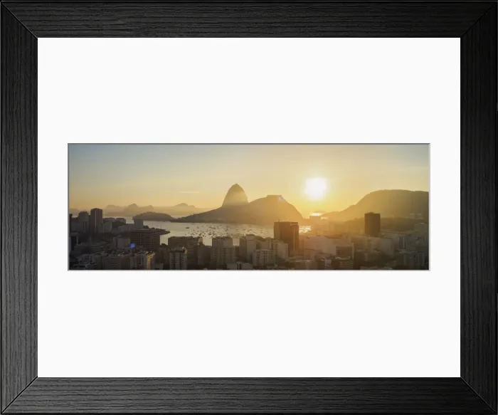 Framed Print : View over Botafogo towards the Sugarloaf Mountain at sunrise, Rio de Janeiro, Brazil Framed Print : View over Botafogo towards the Sugarloaf Mountain at sunrise, Rio de Janeiro, Brazil