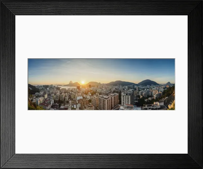 Framed Print : View over Botafogo towards the Sugarloaf Mountain at sunrise, Rio de Janeiro, Brazil Framed Print : View over Botafogo towards the Sugarloaf Mountain at sunrise, Rio de Janeiro, Brazil