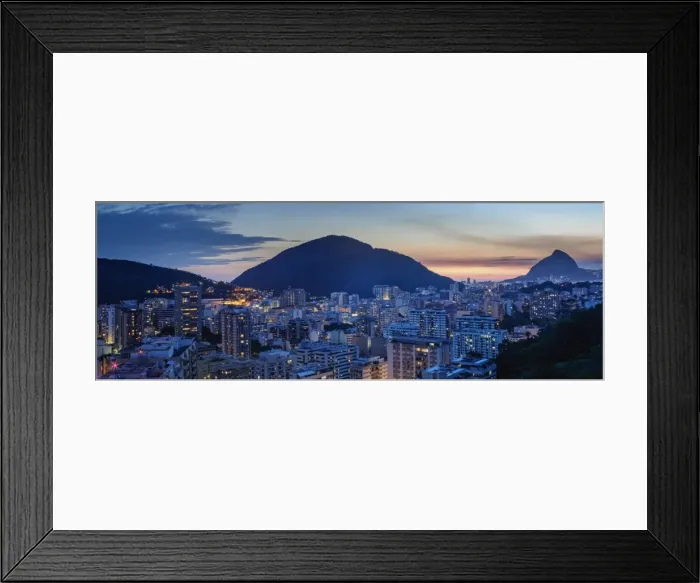 Framed Print : Botafogo and Humaita Neighbourhoods at twilight, elevated view, Rio de Janeiro, Brazil Framed Print : Botafogo and Humaita Neighbourhoods at twilight, elevated view, Rio de Janeiro, Brazil
