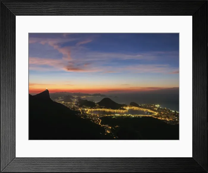 Framed Print : View towards Lagoa Neighbourhood from Tijuca Forest National Park at dawn, Rio de Janeiro Framed Print : View towards Lagoa Neighbourhood from Tijuca Forest National Park at dawn, Rio de Janeiro