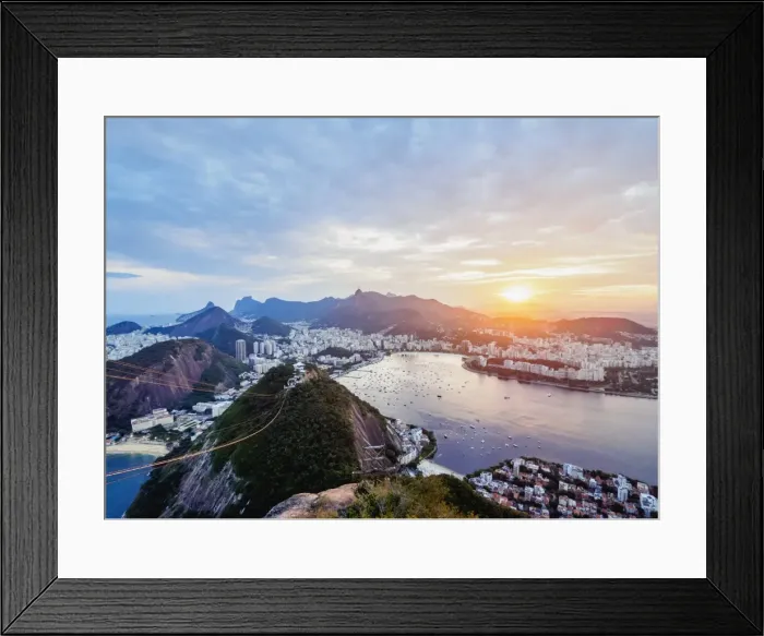 Framed Print : Skyline from the Sugarloaf Mountain at sunset, Rio de Janeiro, Brazil, South America Framed Print : Skyline from the Sugarloaf Mountain at sunset, Rio de Janeiro, Brazil, South America