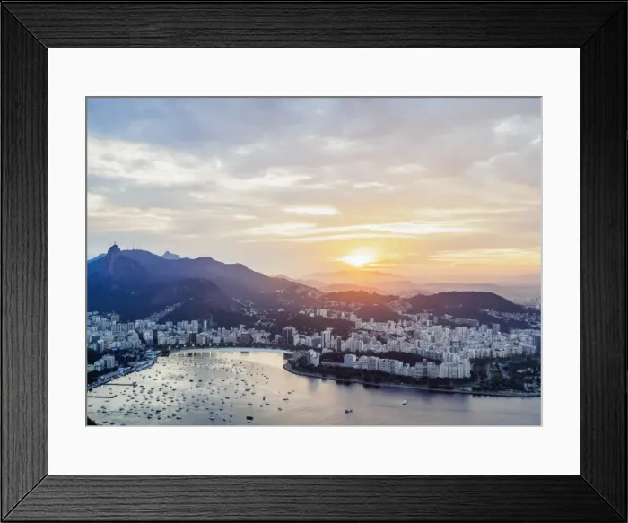 Framed Print : Skyline from the Sugarloaf Mountain at sunset, Rio de Janeiro, Brazil, South America Framed Print : Skyline from the Sugarloaf Mountain at sunset, Rio de Janeiro, Brazil, South America