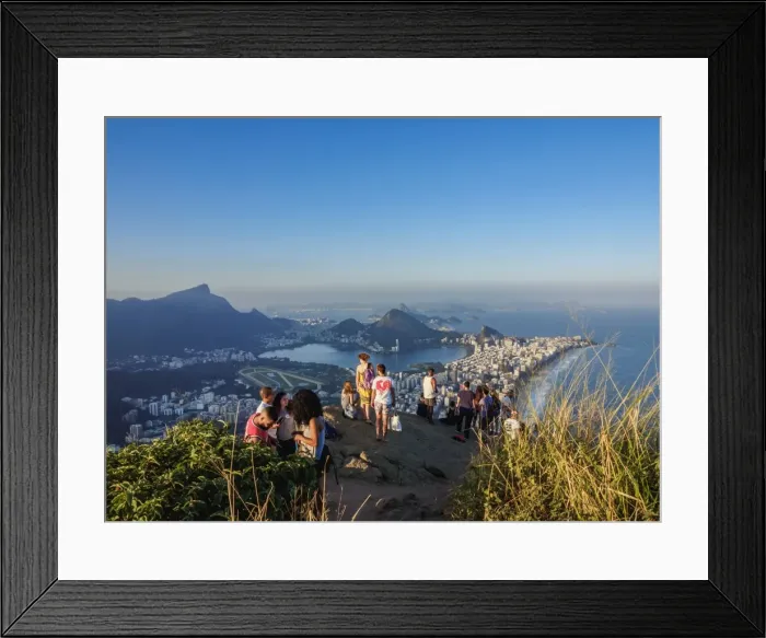 Framed Print : People on top of the Dois Irmaos Mountain, Rio de Janeiro, Brazil, South America Framed Print : People on top of the Dois Irmaos Mountain, Rio de Janeiro, Brazil, South America