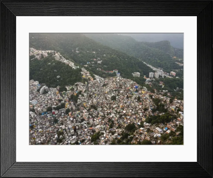 Framed Print : Rocinha Favela, elevated view, Rio de Janeiro, Brazil, South America Framed Print : Rocinha Favela, elevated view, Rio de Janeiro, Brazil, South America
