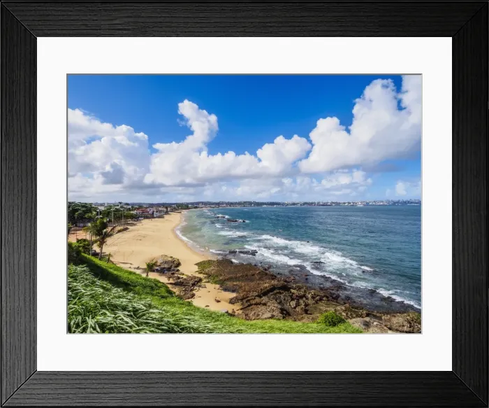 Framed Print : Boa Viagem Beach, elevated view, Salvador, State of Bahia, Brazil, South America Framed Print : Boa Viagem Beach, elevated view, Salvador, State of Bahia, Brazil, South America
