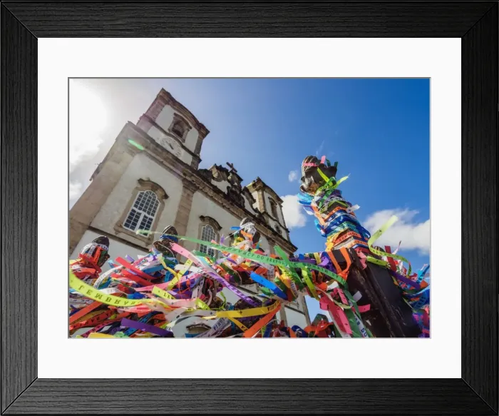 Framed Print : Fitas in front of the Nosso Senhor do Bonfim Church, Salvador, State of Bahia, Brazil Framed Print : Fitas in front of the Nosso Senhor do Bonfim Church, Salvador, State of Bahia, Brazil