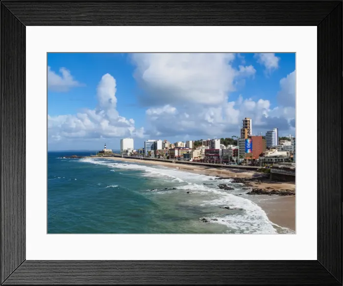 Framed Print : Farol da Barra Beach, elevated view, Salvador, State of Bahia, Brazil, South America Framed Print : Farol da Barra Beach, elevated view, Salvador, State of Bahia, Brazil, South America