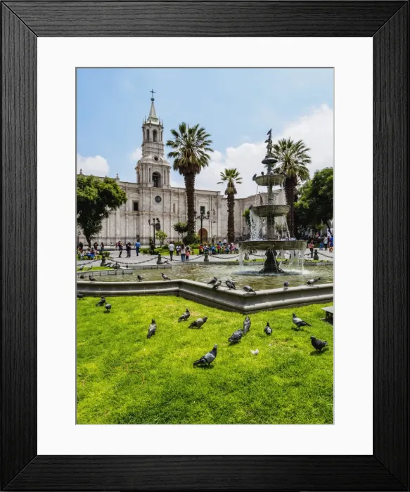 Framed Print : Cathedral, Plaza de Armas, Arequipa, Peru, South America Framed Print : Cathedral, Plaza de Armas, Arequipa, Peru, South America