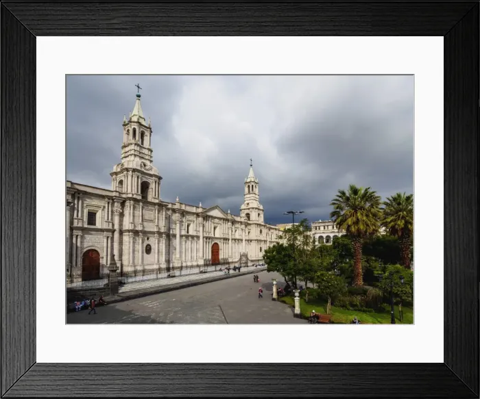 Framed Print : Cathedral, Plaza de Armas, elevated view, Arequipa, Peru, South America Framed Print : Cathedral, Plaza de Armas, elevated view, Arequipa, Peru, South America