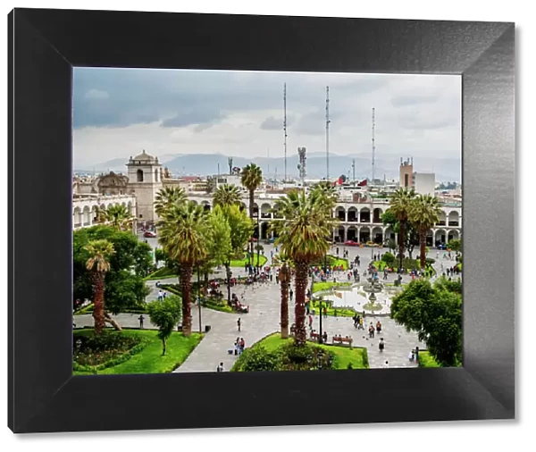 Plaza de Armas, elevated view, Arequipa, Peru, South America