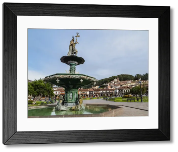 Framed Print : Fountain on the Main Square, Old Town, Cusco, Peru, South America Framed Print : Fountain on the Main Square, Old Town, Cusco, Peru, South America