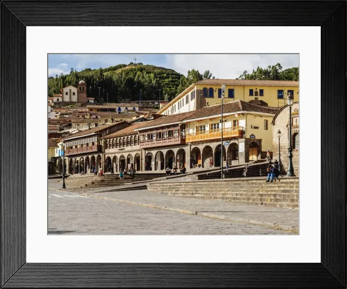 Framed Print : Colonial houses with balconies, Main Square, UNESCO World Heritage Site, Cusco, Peru Framed Print : Colonial houses with balconies, Main Square, UNESCO World Heritage Site, Cusco, Peru