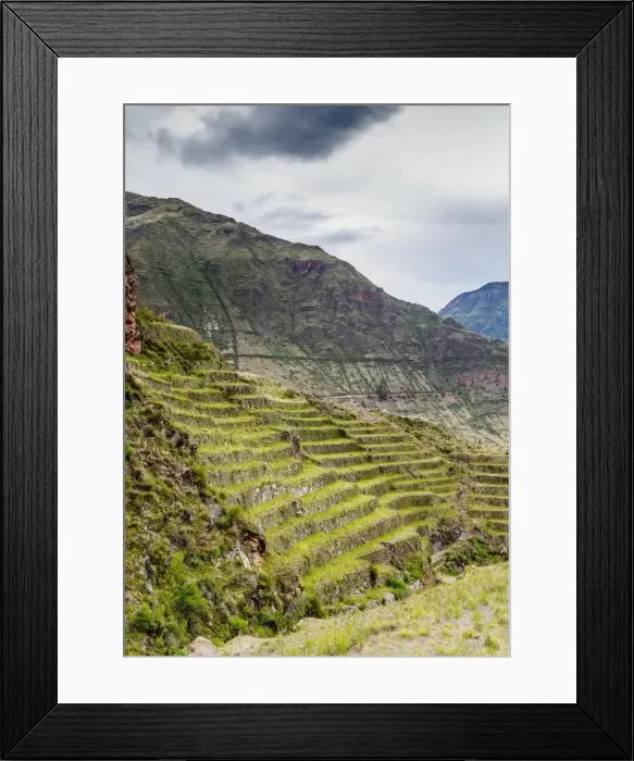 Framed Print : Inca Terraces, Pisac, Sacred Valley, Cusco Region, Peru, South America Framed Print : Inca Terraces, Pisac, Sacred Valley, Cusco Region, Peru, South America