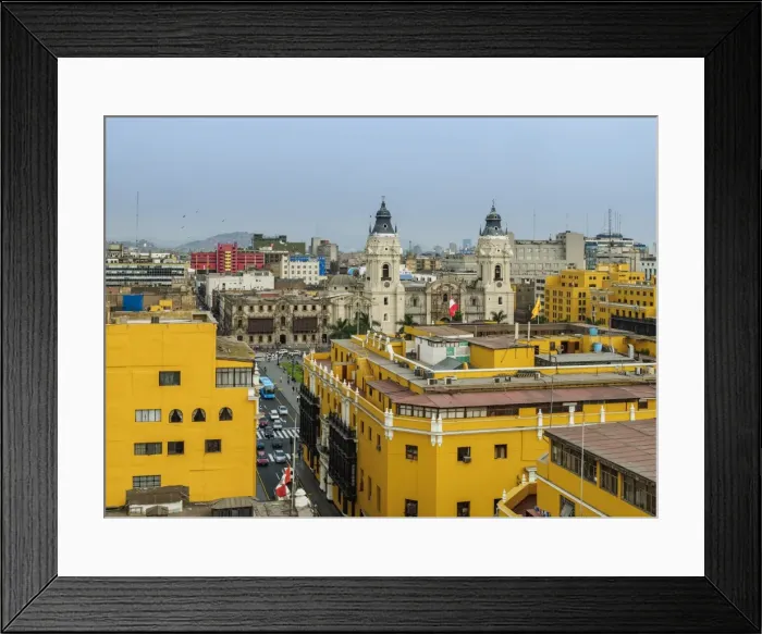 Framed Print : Old Town and Cathedral, elevated view, Lima, Peru, South America Framed Print : Old Town and Cathedral, elevated view, Lima, Peru, South America